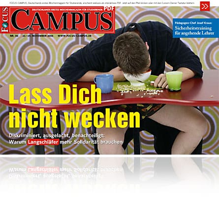 Titelbild der Ausgabe Nummer 6 der neuen Studentenzeitschrift im Format PDF Focus Campus