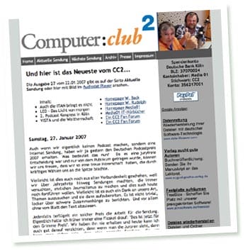 Screenshot Computer Club Zwei