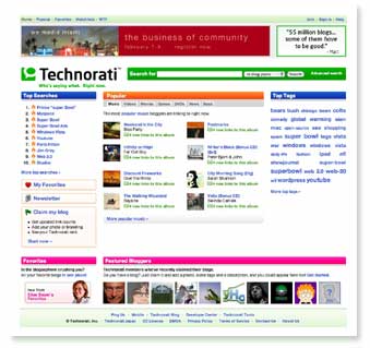 Screenshot Technorati
