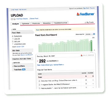Screenshot Feedburner