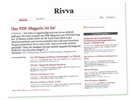 Das UPLOAD PDF-Magazin als Top Story auf Rivva