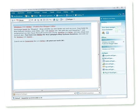 Windows Live Writer - Screenshot