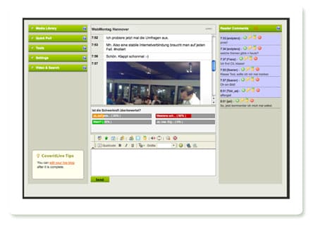 Screenshot: Liveblogging-Fenster von CoverItLive