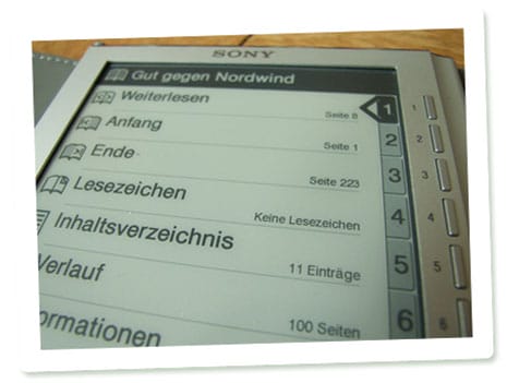 Das Display des Sony Reader