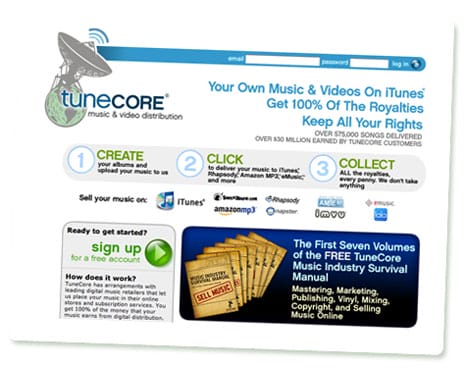Screenshot tunecore