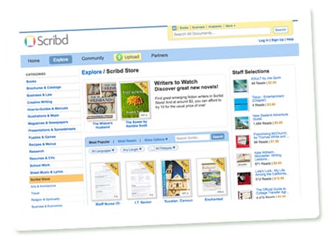 Screenshot Scribd Store