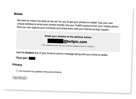 Settings von Twitpic