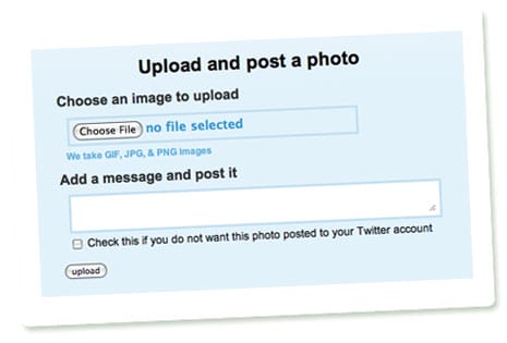 Upload eines Fotos über die Website