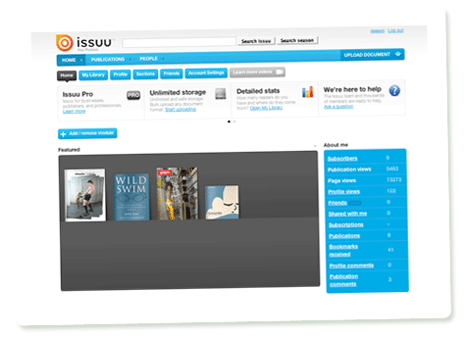 Startseite von Issuu
