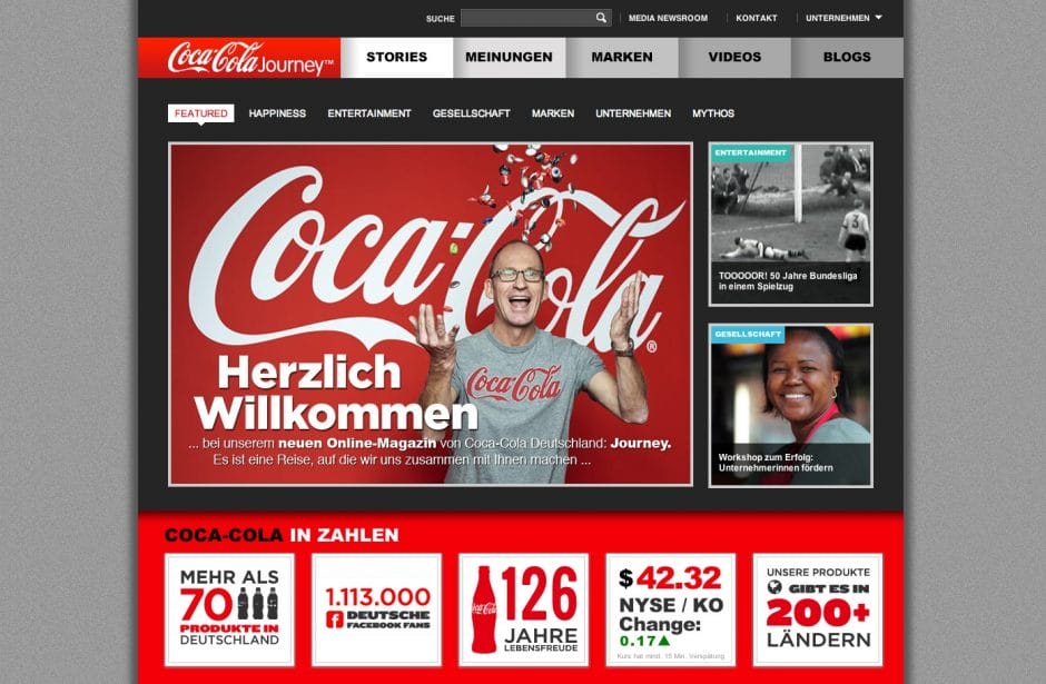 Coca-Cola Journey Startseite