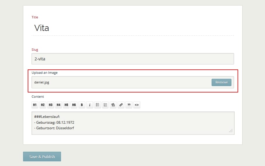 Statamic: Fields und Fieldsets