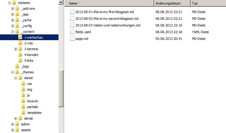 statamic Ordner-Struktur