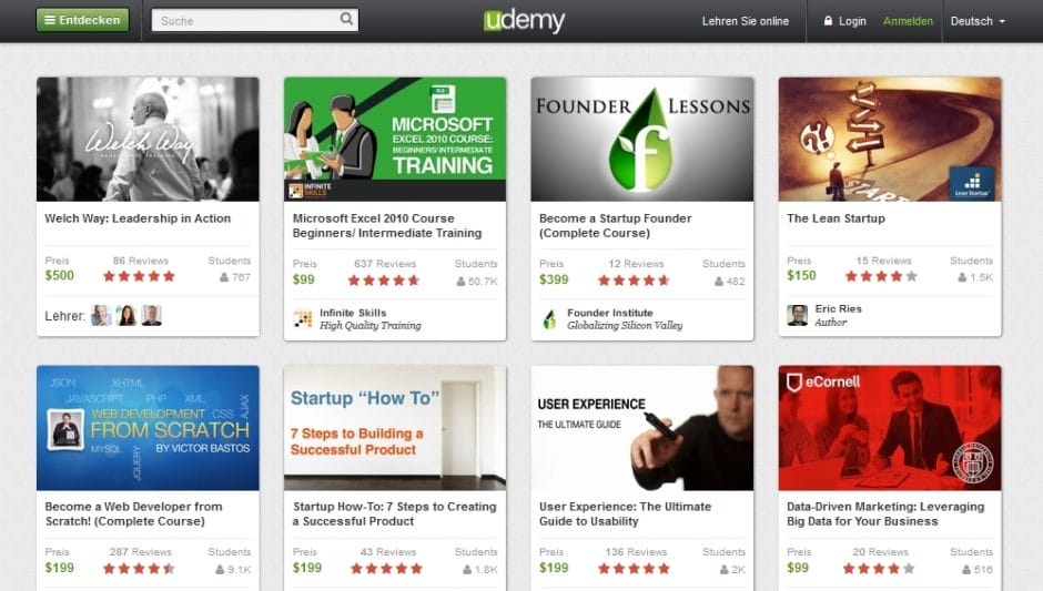 Kurs-Plattform Udemy