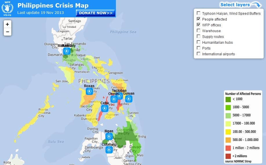 Crisis Map des World Food Programm