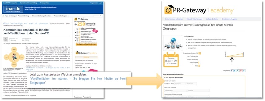 Beispiel Online-Seminar Deeplink