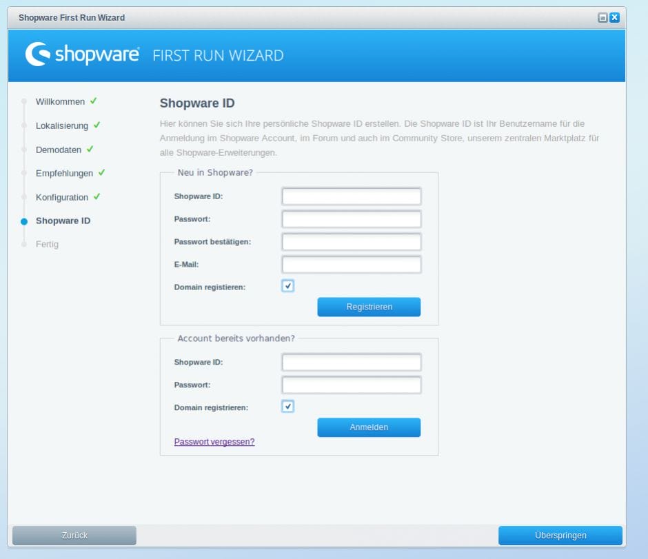 Shopware-Installation mit dem Community-Store verbinden