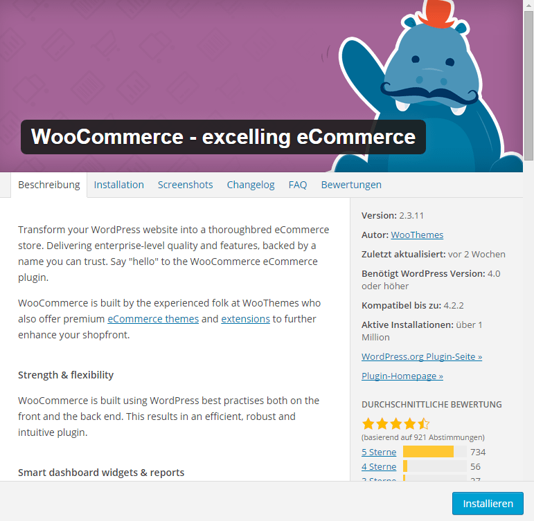 WooCommerce installieren
