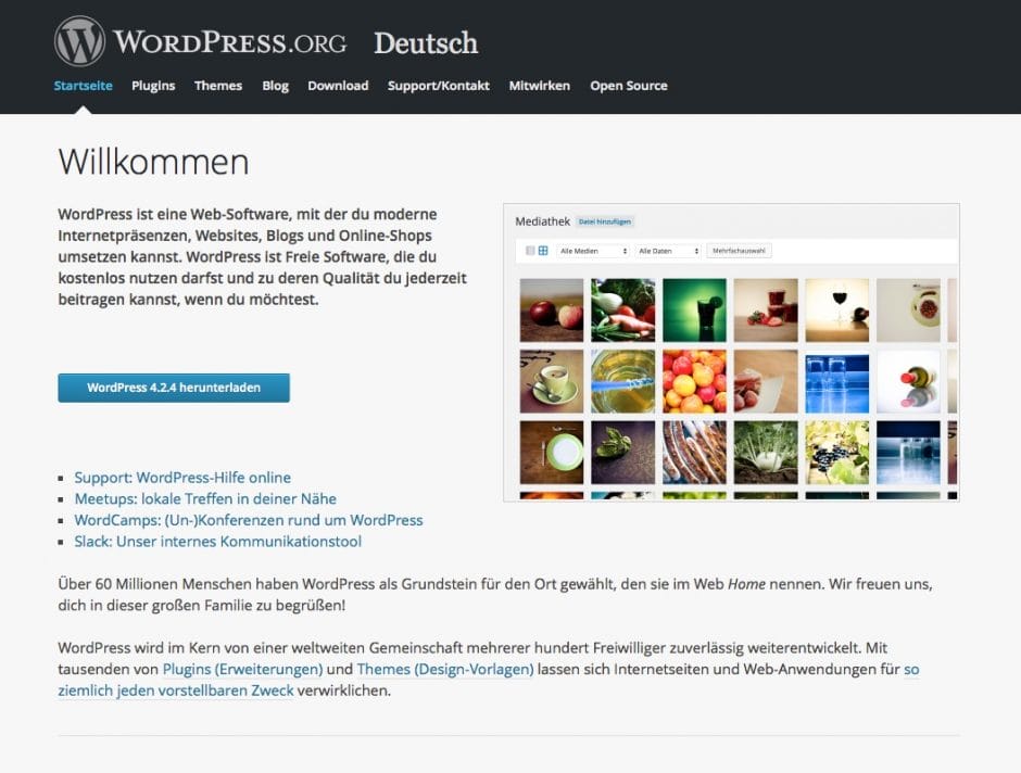 Für die Website ist bei uns das allseits beliebte WordPress zuständig.