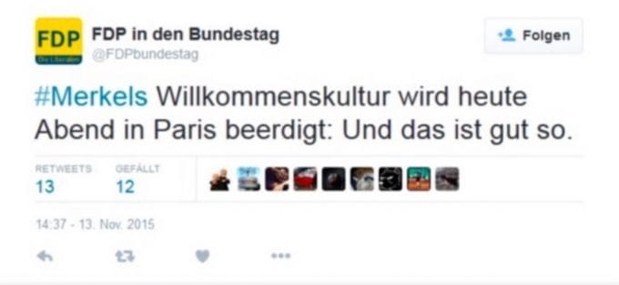 Ein geschmackloser Tweet der FDP? Nein, eine Fälschung.