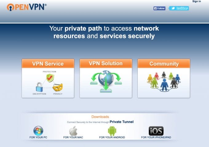 Website von Open VPN