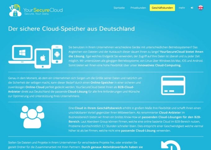 Website von Your Secure Cloud