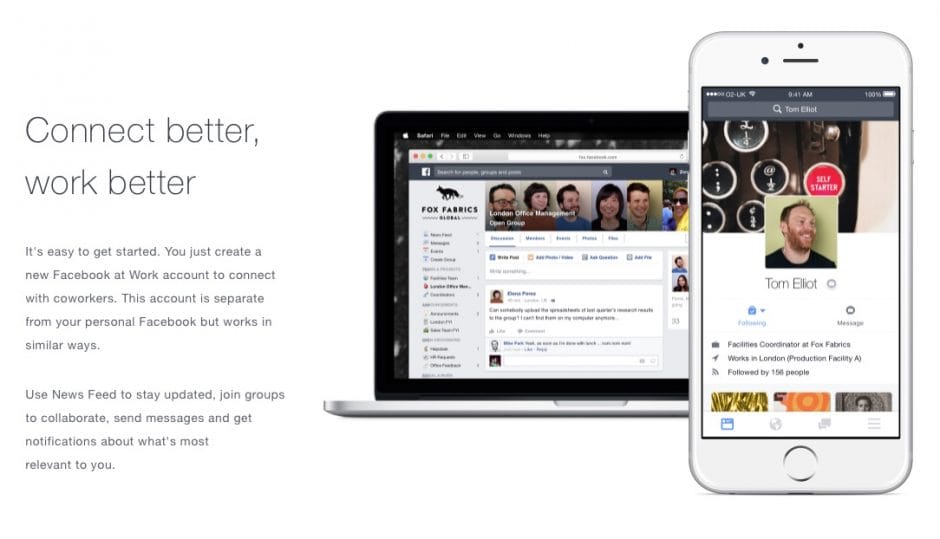 Facebook für die nicht öffentliche, interne Nutzung im Unternehmen.