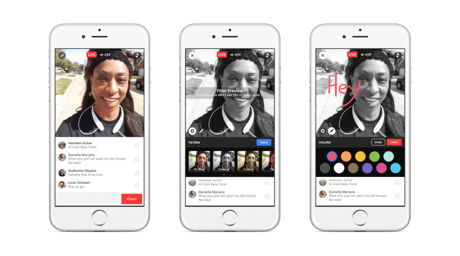 Mit den angekündigten Kreativfiltern macht Facebook Live Anleihen bei Snapchat.