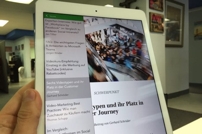 Die iPad-Version unserer App.