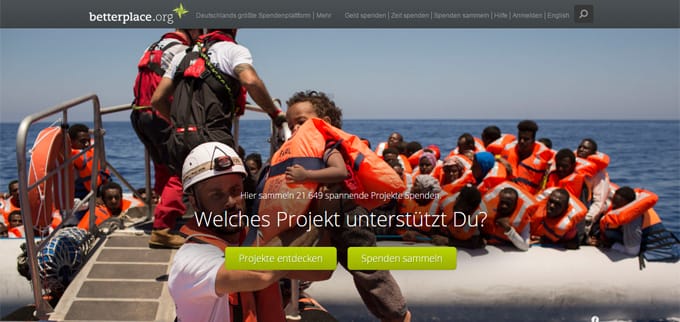 Das Besondere von Betterplace.org ist: Die Einnahmen gehen zu 100% an die Empfänger. (Bild: gut.org)