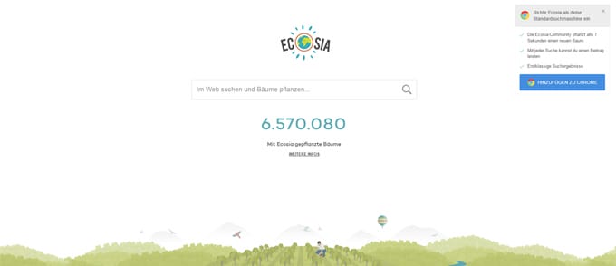 Wer etwas im Internet sucht, braucht dazu nicht unbedingt Google um Rat fragen! (Bild: Ecosia)