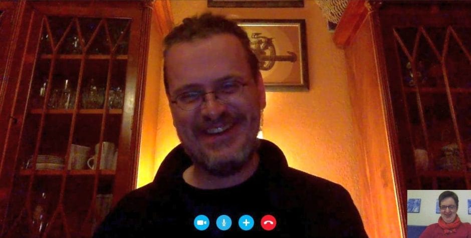 Kai beim Skypen mit Annette