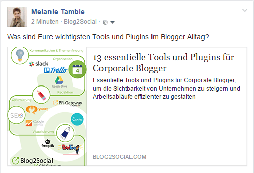 Beispiel Bild Post auf Facebook