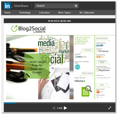 Beispiel Slideshare