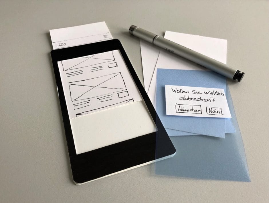 Papierprototyp Smartphone