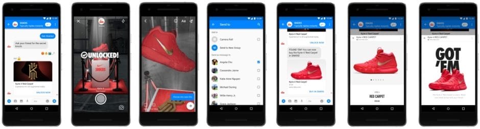 Facebook Messenger AR Beispiel Nike