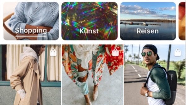 Instagram Shopping im Entdecken-Bereich