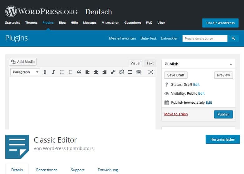 WordPress-Plugin Classic Editor