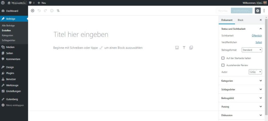 Der Gutenberg-Editor in WordPress
