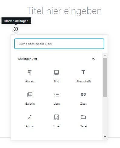 Blöcke in Gutenberg