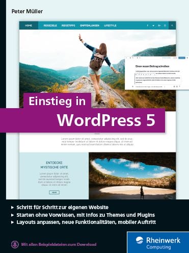 Cover von Einstieg in WordPres 5 von Peter Müller bei Rheinwerk Verlag