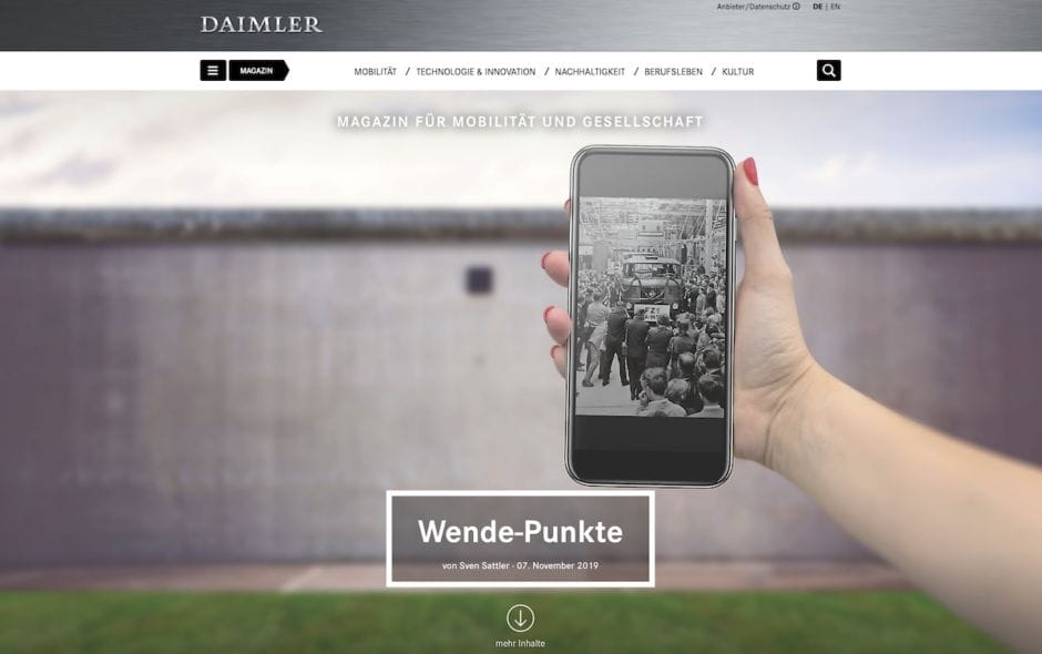 Screenshot neues Daimler-Magazin