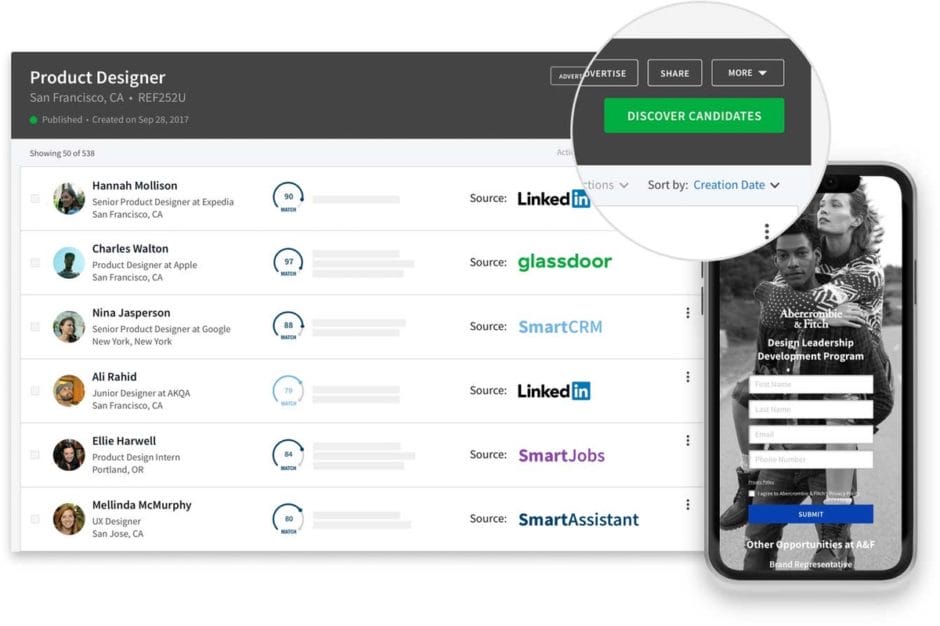 Screenshot der Software Smartrecruiters