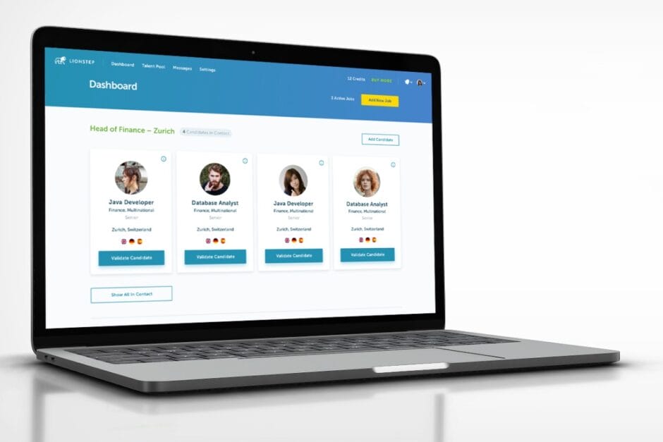 Das Lionstep-Dashboard auf einem Laptop