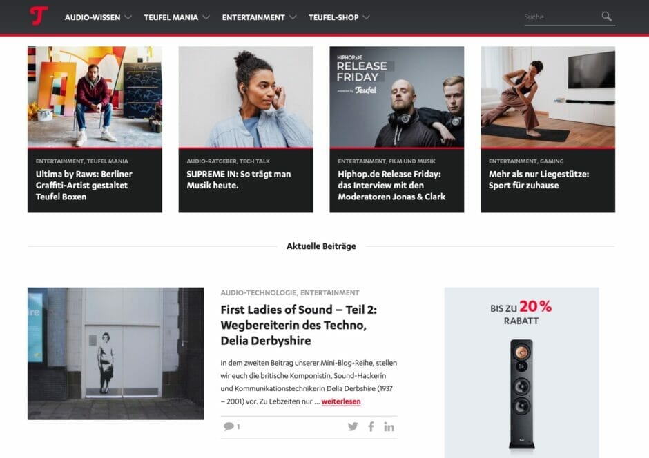 Screenshot des Teufel-Blogs