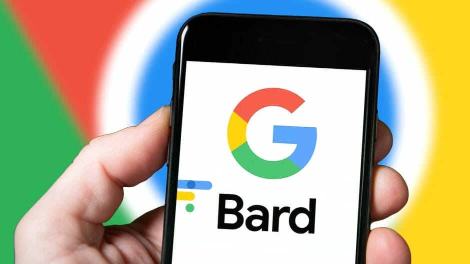 Symbolfoto zeigt das Logo von Google Bard auf einem Smartphone
