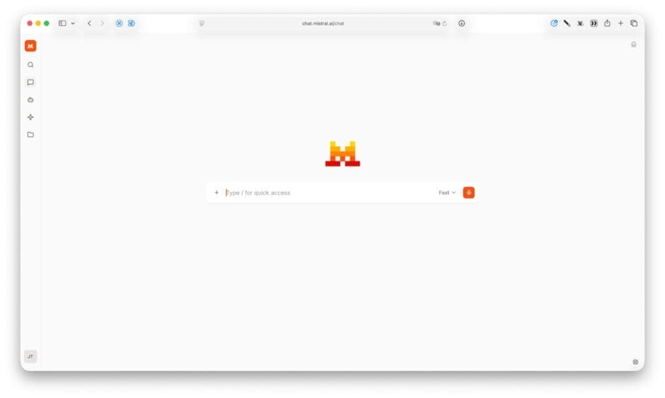 Screenshot der Mistral-Website